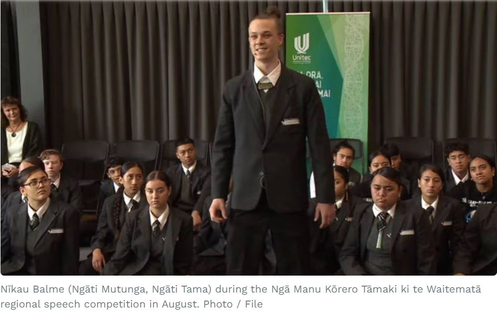 Nīkau Balme wins at Ngā Manu Kōrero Nationals in Dunedin!